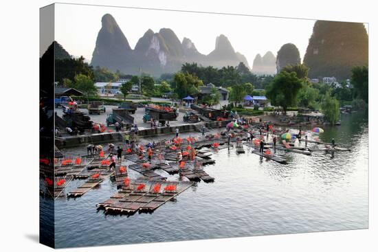 China, Yulong River with Karst Mountains, Tourism, Raft River Journeys-Catharina Lux-Premier Image Canvas
