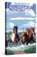 Chincoteague, Virgina - Pony Swim-Lantern Press-Stretched Canvas