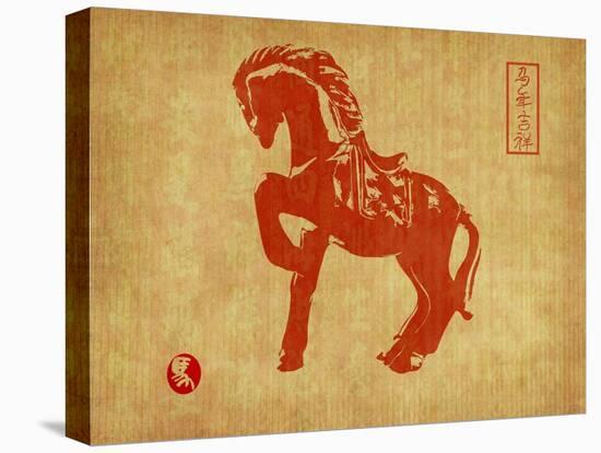 Chinese 2014 For Year Of Horse Design, Words Mean Happy New Year-kenny001-Stretched Canvas