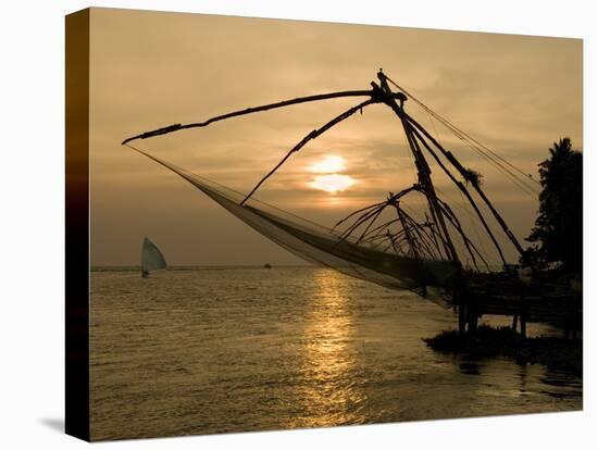 Chinese Fishing Nets at Sunset, Kochi (Cochin), Kerala, India, Asia-Stuart Black-Premier Image Canvas