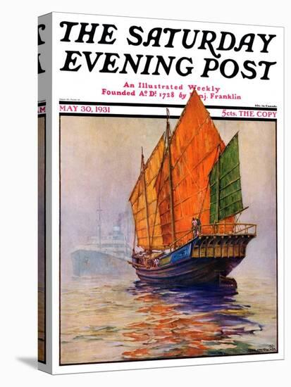 "Chinese Junk," Saturday Evening Post Cover, May 30, 1931-Anton Otto Fischer-Premier Image Canvas
