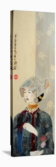 Chinese Lady with Bonnet and Rosella, 2015-Susan Adams-Premier Image Canvas