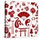 Chinese New Year of the Snake Pattern-cienpies-Stretched Canvas