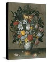 Chinese Vase with Flowers, Shells and Insects-Ambrosius Bosschaert the Elder-Premier Image Canvas