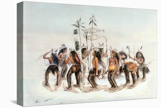 Chippewa Snowshoe Dance, C.1835-George Catlin-Premier Image Canvas