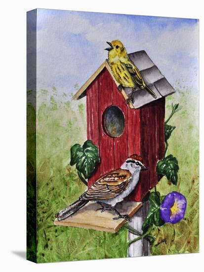 Chipping Sparrow and Yellow Warbler-Charlsie Kelly-Premier Image Canvas