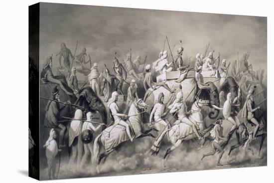 Chir Singh, Maharajah of the Sikhs and King of the Punjab with His Retinue Hunting Near Lahore-A. Soltykoff-Premier Image Canvas