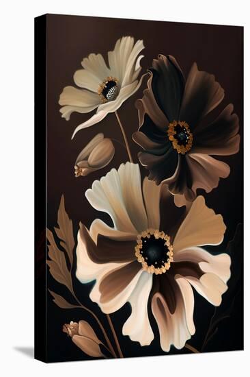 Chocolate Cosmos Flowers-Lea Faucher-Stretched Canvas