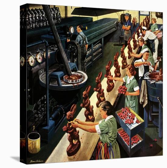 "Chocolate Easter Bunnies", March 25, 1950-Stevan Dohanos-Premier Image Canvas