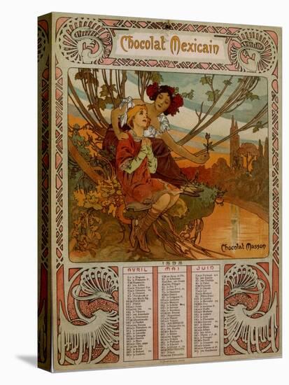 Chocolate Masson Calendar Illustrated by Mucha (1860 ? 1939). a Czech Art Nouveau Painter-Alphonse Marie Mucha-Premier Image Canvas