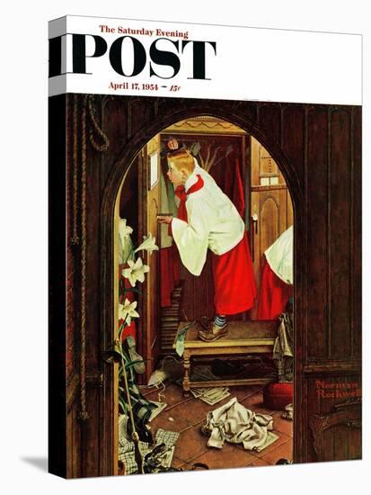 "Choirboy" Saturday Evening Post Cover, April 17,1954-Norman Rockwell-Premier Image Canvas