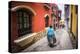 Chollita on Calle Jaen, a Colourful Colonial Cobbled Street in La Paz, La Paz Department, Bolivia-Matthew Williams-Ellis-Premier Image Canvas