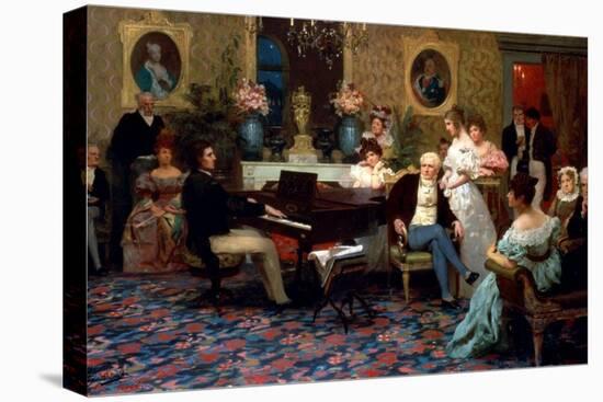 Chopin Playing the Piano in Prince Radziwill's Salon, 1887-Henryk Siemiradzki-Premier Image Canvas