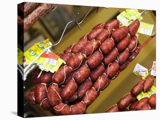 Chorizo, Red Paprika Sausage (Spain), Hanging up for Sale-Christopher Leggett-Premier Image Canvas