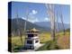 Chorten and Prayer Flags in the Punakha Valley Near Chimi Lhakhang Temple, Punakha, Bhutan, Himalay-Lee Frost-Premier Image Canvas