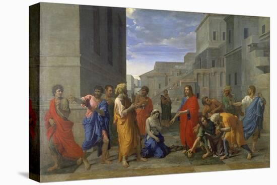 Christ and the Adulteress, 1653-Nicolas Poussin-Premier Image Canvas