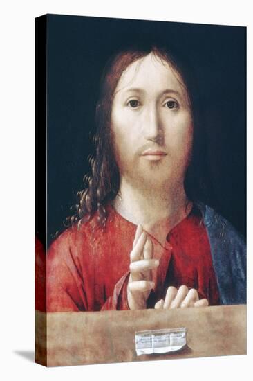 Christ Blessing-Antonello da Messina-Stretched Canvas