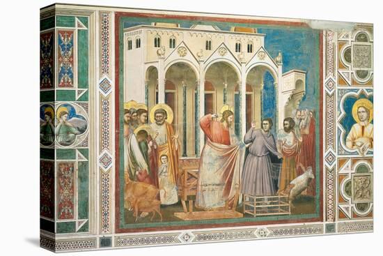 Christ Driving the Money changers from the Temple-Giotto di Bondone-Stretched Canvas