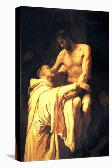 Christ Embracing St. Bernard-Francisco Ribalta-Stretched Canvas