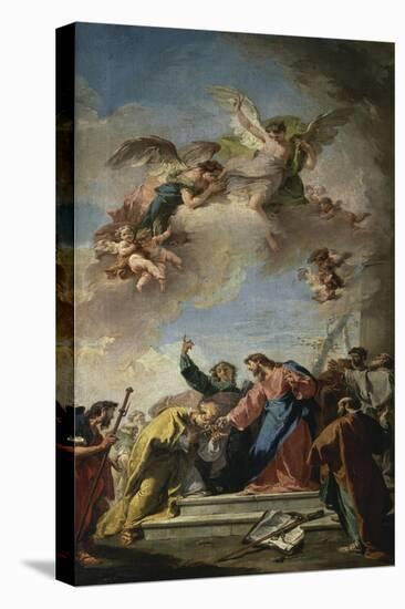 Christ Giving the Keys of Paradise to St. Peter-Giovanni Battista Pittoni-Premier Image Canvas