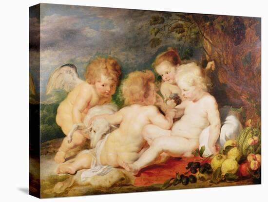 Christ, St. John, an Angel and a Little Girl-Rubens and Snyders-Premier Image Canvas