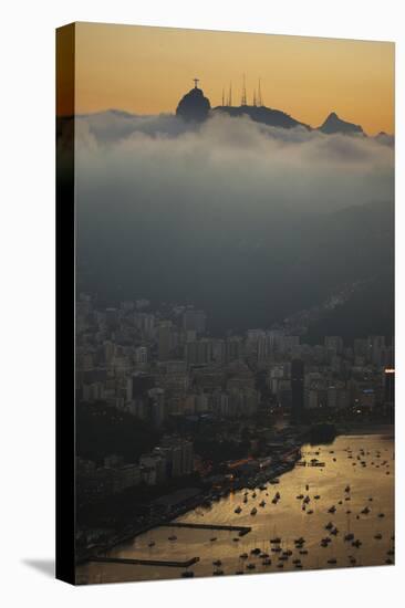 Christ the Redeemer Statue Above Rio De Janeiro at Sunset-Alex Saberi-Premier Image Canvas