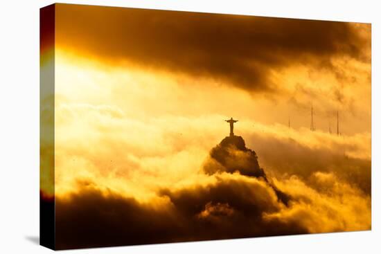 Christ the Redeemer Statue in Clouds on Sunset-dabldy-Premier Image Canvas