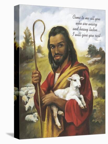 Christ the Shepherd-Bev Lopez-Stretched Canvas