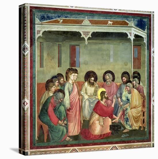 Christ Washing the Disciples' Feet, c.1305 (Post Restoration)-Giotto di Bondone-Premier Image Canvas