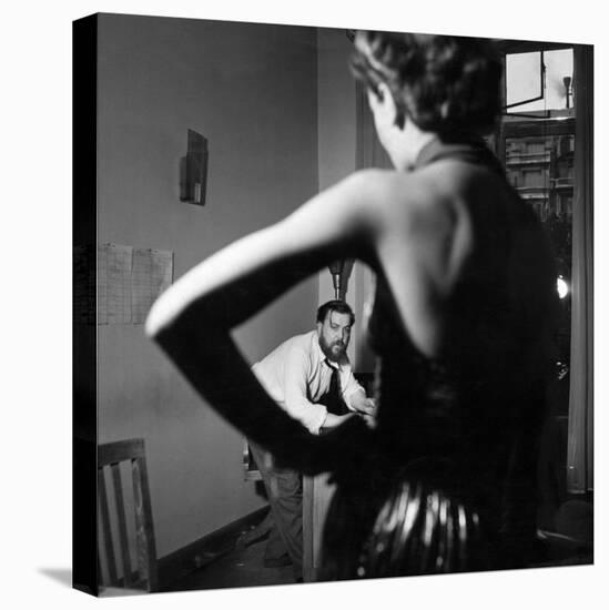Christian Berard Sketching a Model in the Offices of Paris Vogue-Roger Schall-Premier Image Canvas