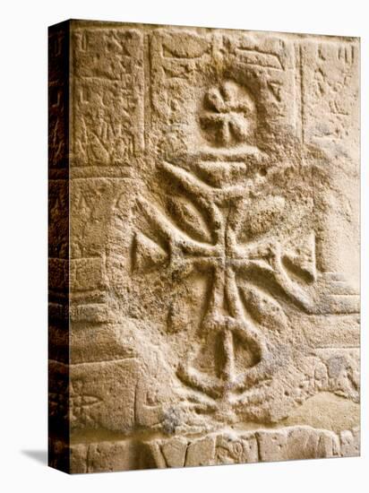 Christian Cross on a Wall Inside Philae Temple, Aswan, Egypt-Dave Bartruff-Premier Image Canvas