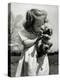 Christina Goldsmith Kissing a Weimaraner Puppy from Her Father's Stock of Weimaraner Hunting Dogs-Bernard Hoffman-Premier Image Canvas