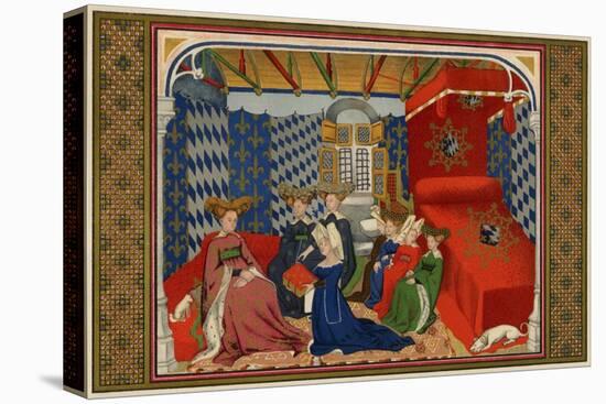 Christine De Pisan Presenting Her Book to Isabel of Bavaria, Queen of Charles VI of France-null-Premier Image Canvas