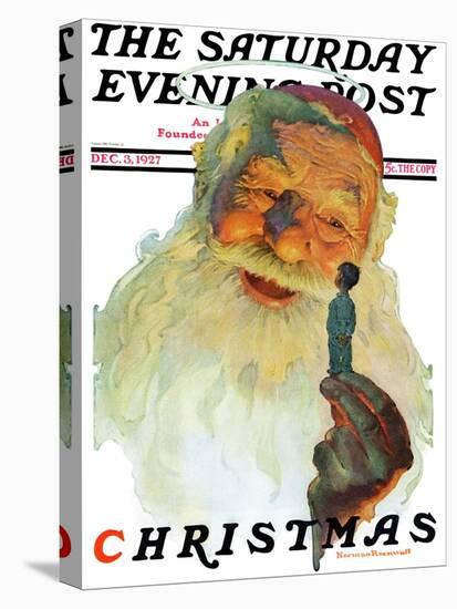 "Christmas, 1927" (King Kong Santa) Saturday Evening Post Cover, December 3,1927-Norman Rockwell-Premier Image Canvas