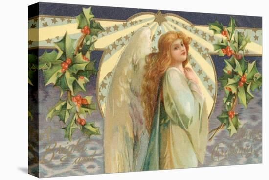 Christmas Angel with Holly-null-Premier Image Canvas