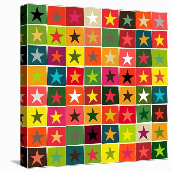 Christmas Boxed Stars-Sharon Turner-Stretched Canvas