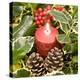 Christmas Candle and Holly Berries-null-Premier Image Canvas