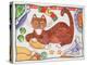 Christmas Cat and the Turkey-Cathy Baxter-Premier Image Canvas