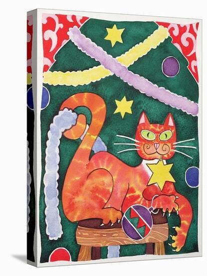 Christmas Cat with Decorations-Cathy Baxter-Premier Image Canvas