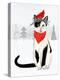 Christmas Cats & Dogs VI-Victoria Borges-Stretched Canvas