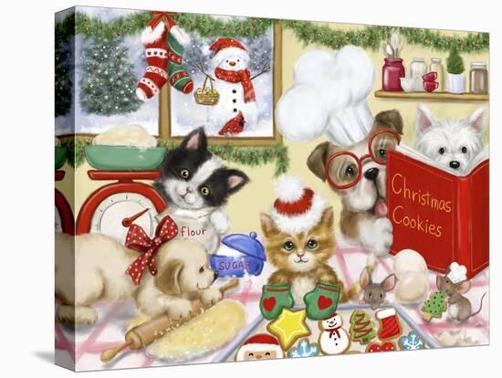 Christmas Cooking Dogs and Cats-MAKIKO-Premier Image Canvas