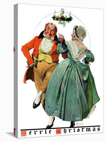 "Christmas Dance" or "Merrie Christmas", December 8,1928-Norman Rockwell-Premier Image Canvas