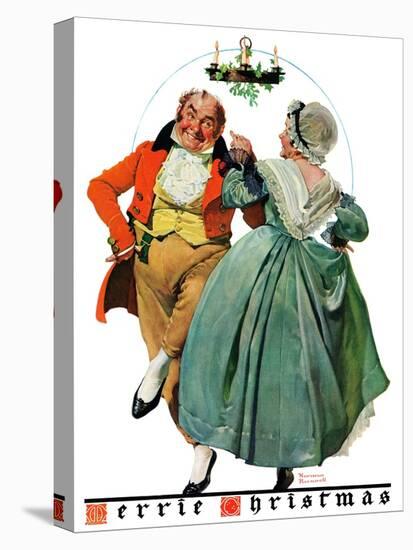 "Christmas Dance" or "Merrie Christmas", December 8,1928-Norman Rockwell-Premier Image Canvas