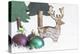 Christmas Decoration, Fir Trees Made of Wood with Reindeer and Christmas Balls-Petra Daisenberger-Premier Image Canvas