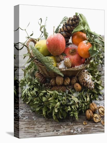 Christmas Decoration: Fruit, Nuts, Cones and Box Wreath-null-Premier Image Canvas