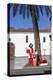 Christmas Decoration under a Palm on the Plaza De Espana, Old Town of Los Llanos, La Palma-Gerhard Wild-Premier Image Canvas