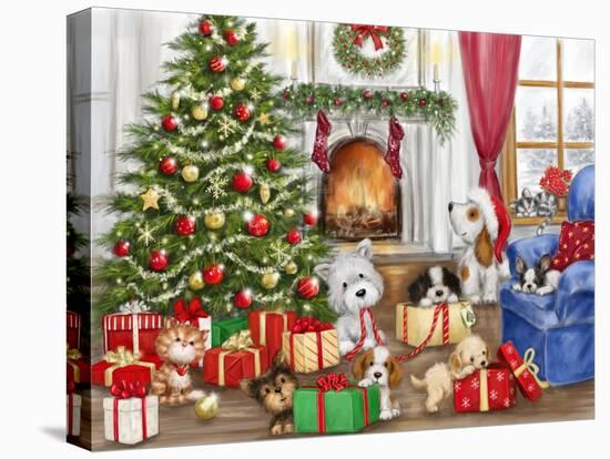 Christmas Dogs and Cats-MAKIKO-Premier Image Canvas