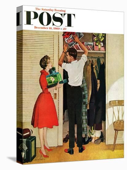 "Christmas in Hiding," Saturday Evening Post Cover, December 10, 1960-George Hughes-Premier Image Canvas