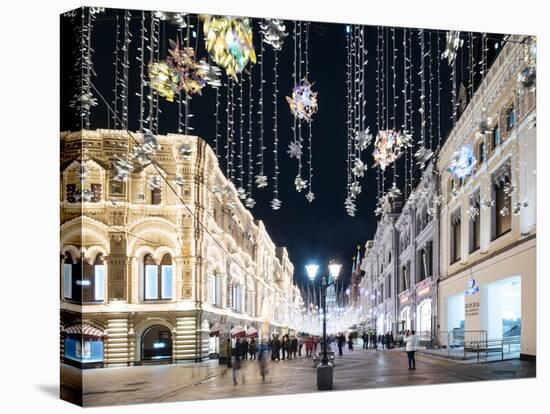 Christmas Lights on Nikolskaya Street, Moscow, Moscow Oblast, Russia-Ben Pipe-Premier Image Canvas