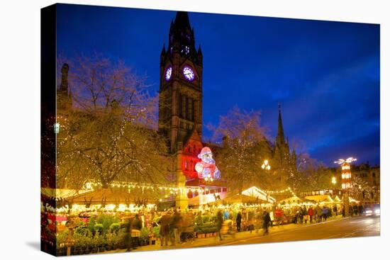 Christmas Market and Town Hall, Albert Square, Manchester, England, United Kingdom, Europe-Frank Fell-Premier Image Canvas